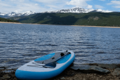 paddleboard on mountain lake