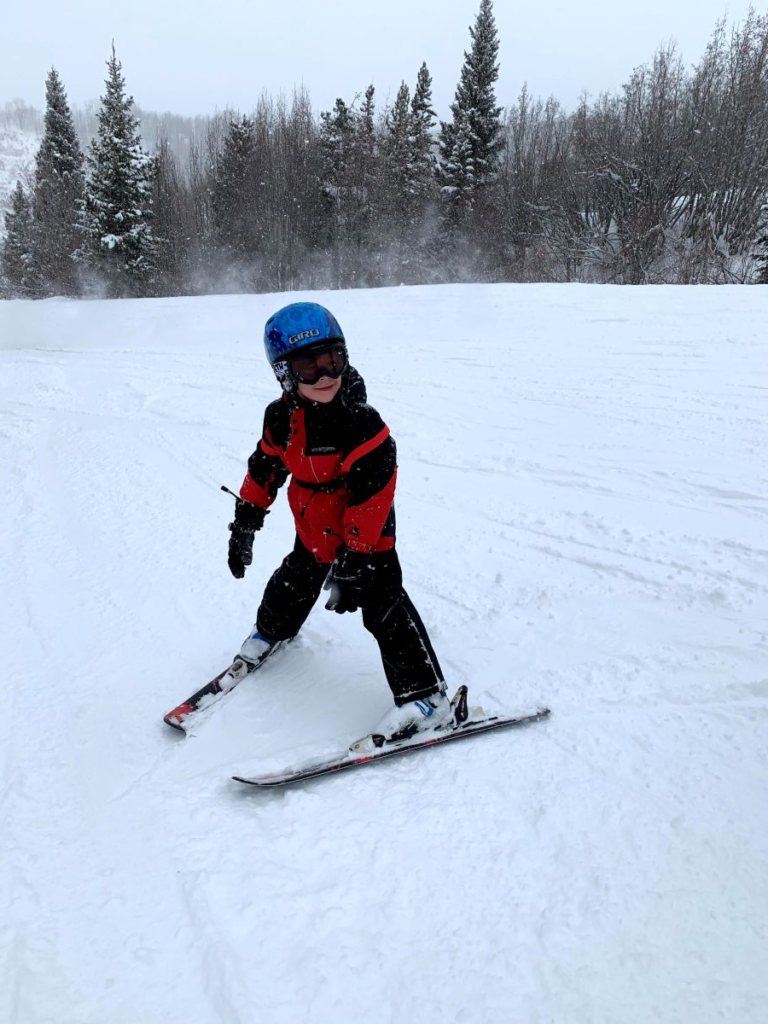 boy wearing ski gear
