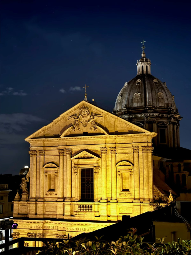 view of rome at night